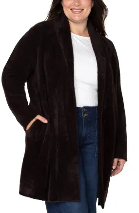 Plus Size Sweater Coat in Mink | Liverpool
