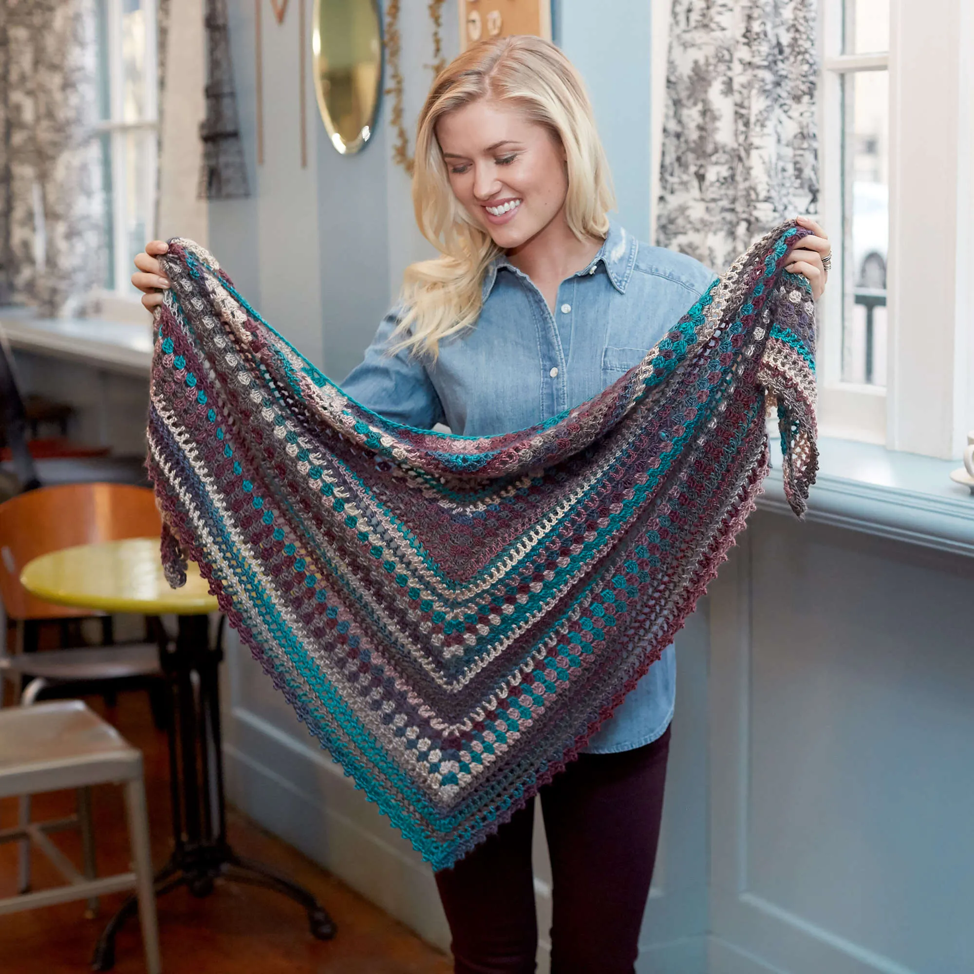 Red Heart Crochet Kaleidoscope Shawl