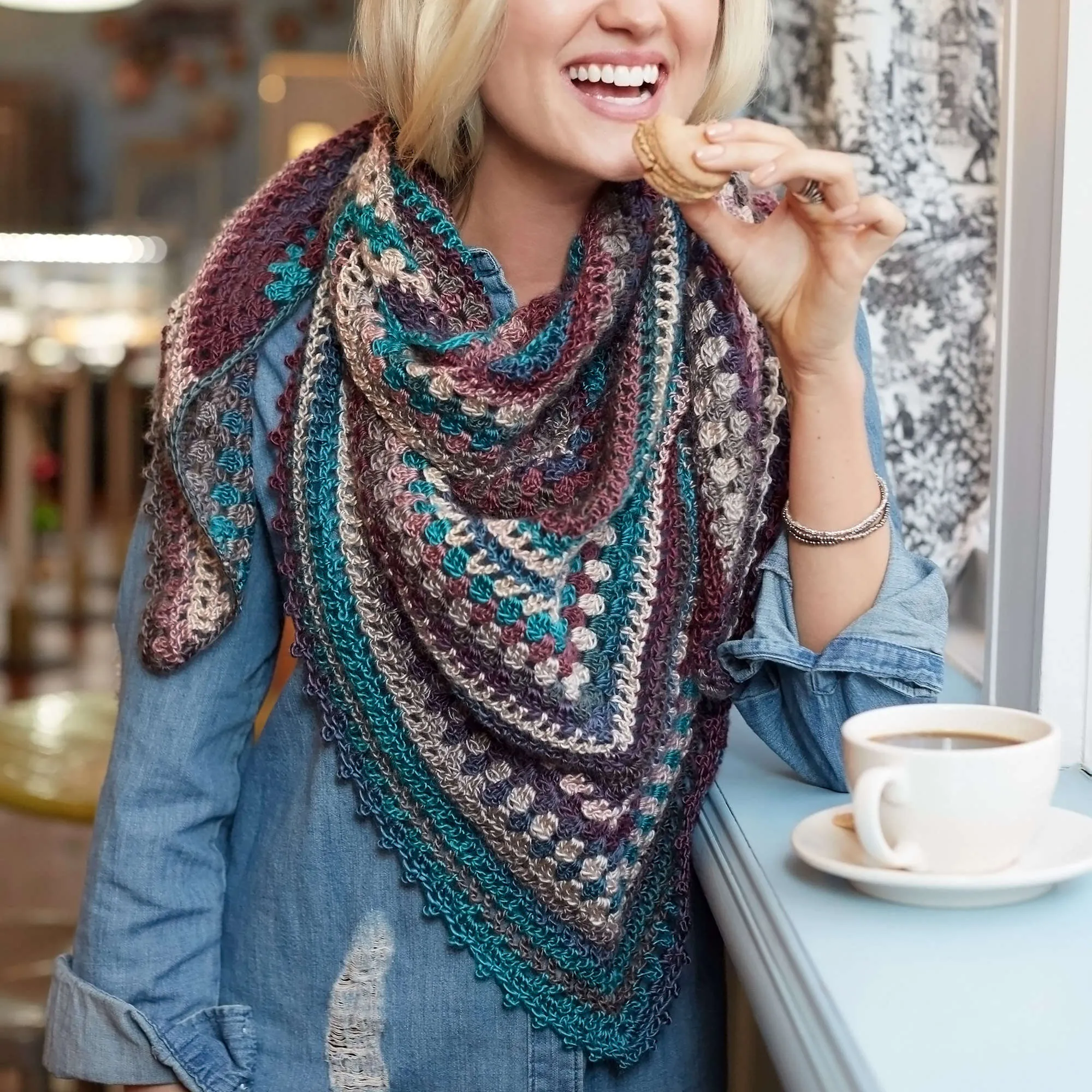 Red Heart Crochet Kaleidoscope Shawl
