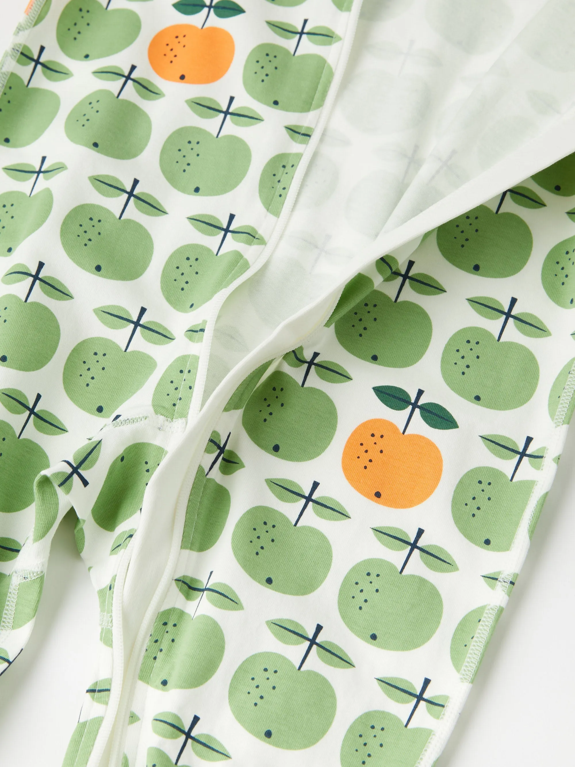 Scandi Apple Print Baby Sleepsuit