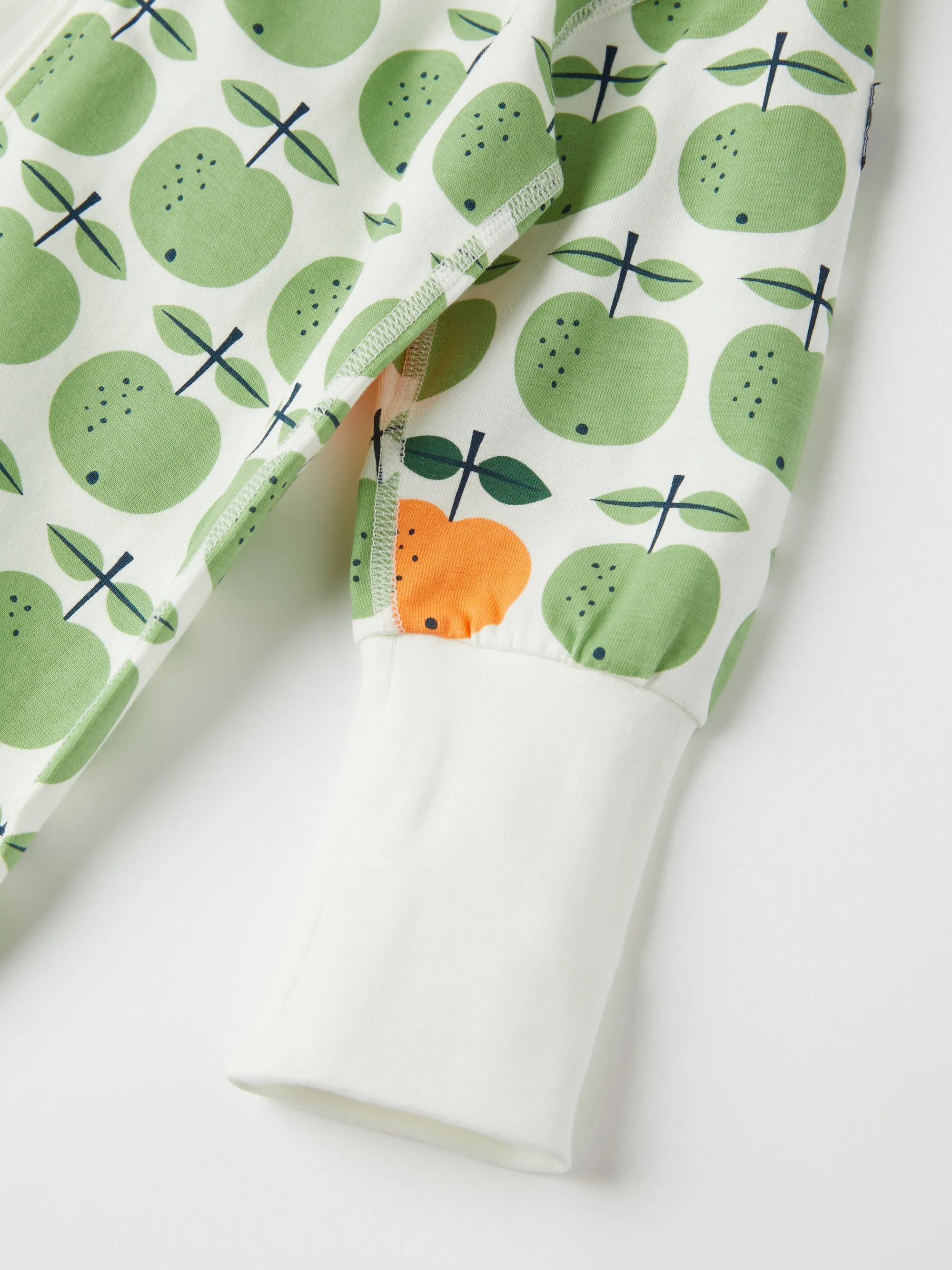 Scandi Apple Print Baby Sleepsuit