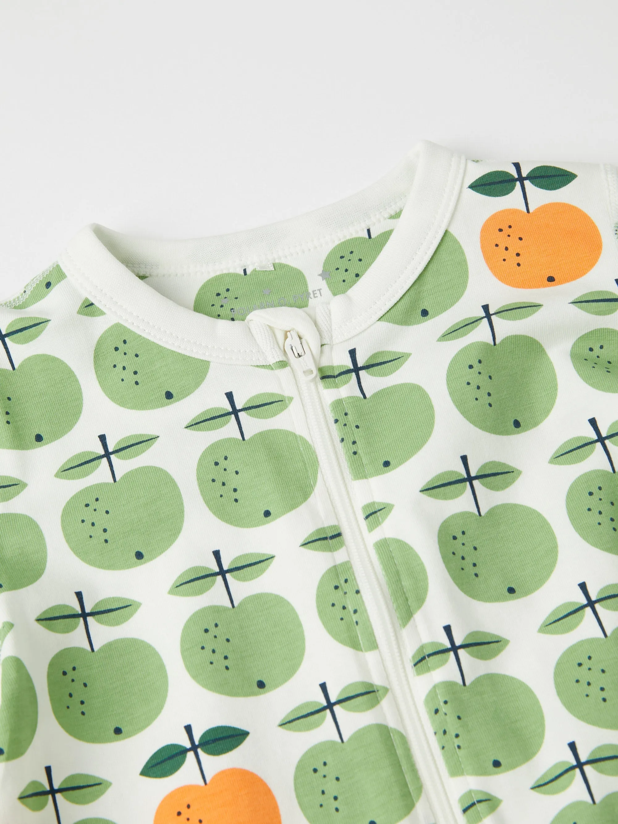 Scandi Apple Print Baby Sleepsuit