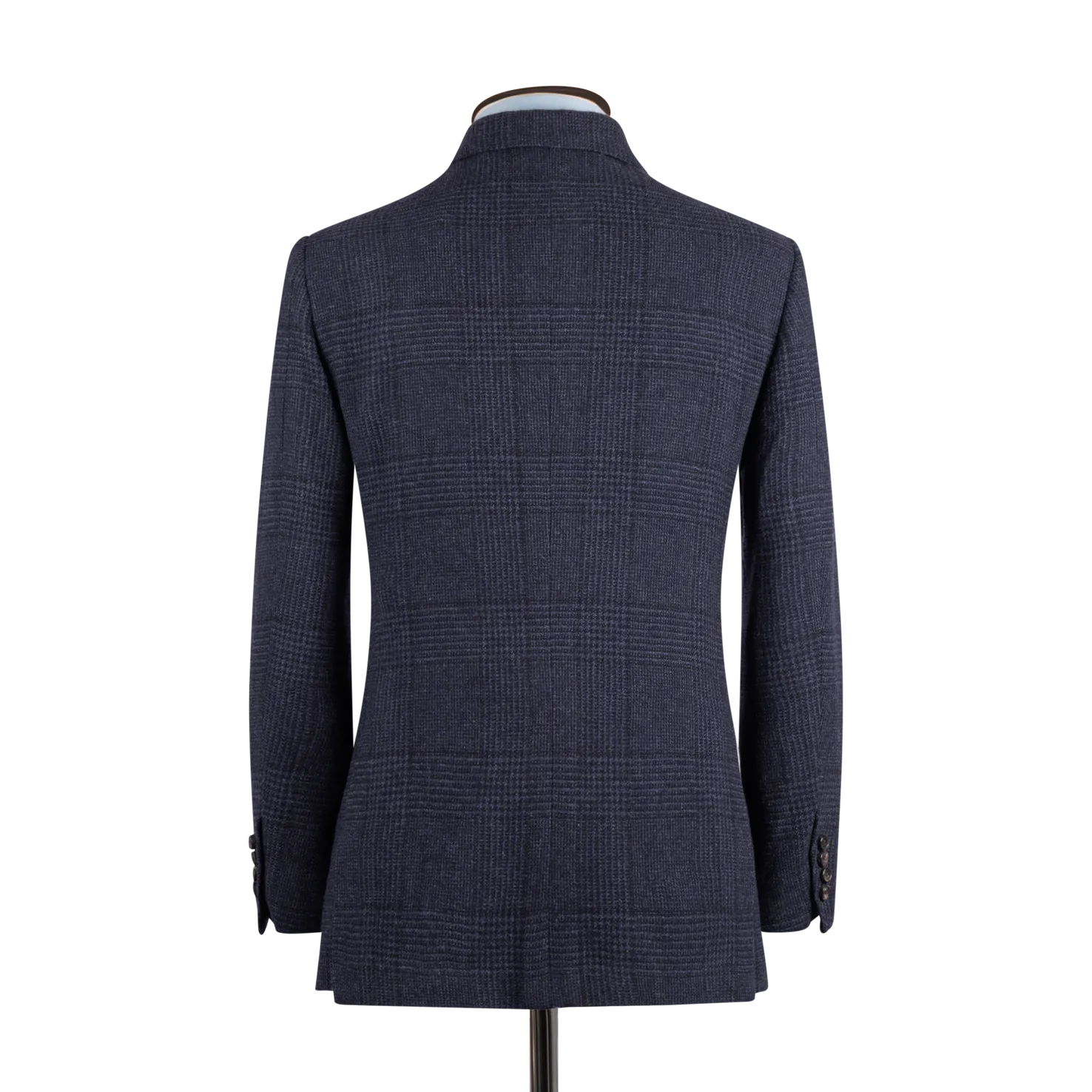 Single Breasted Notch Jacket in Navy Glen Check