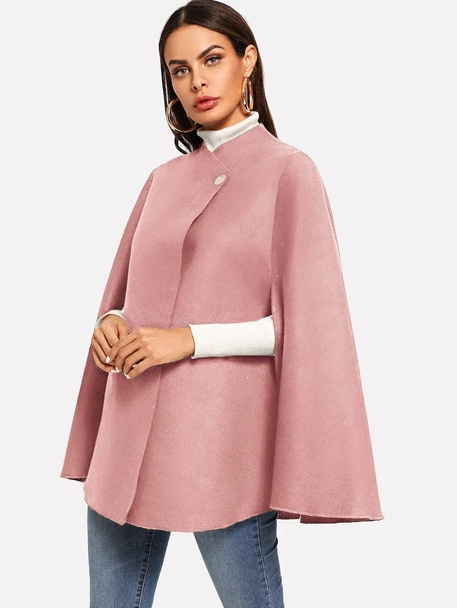 Single Button Cape Coat