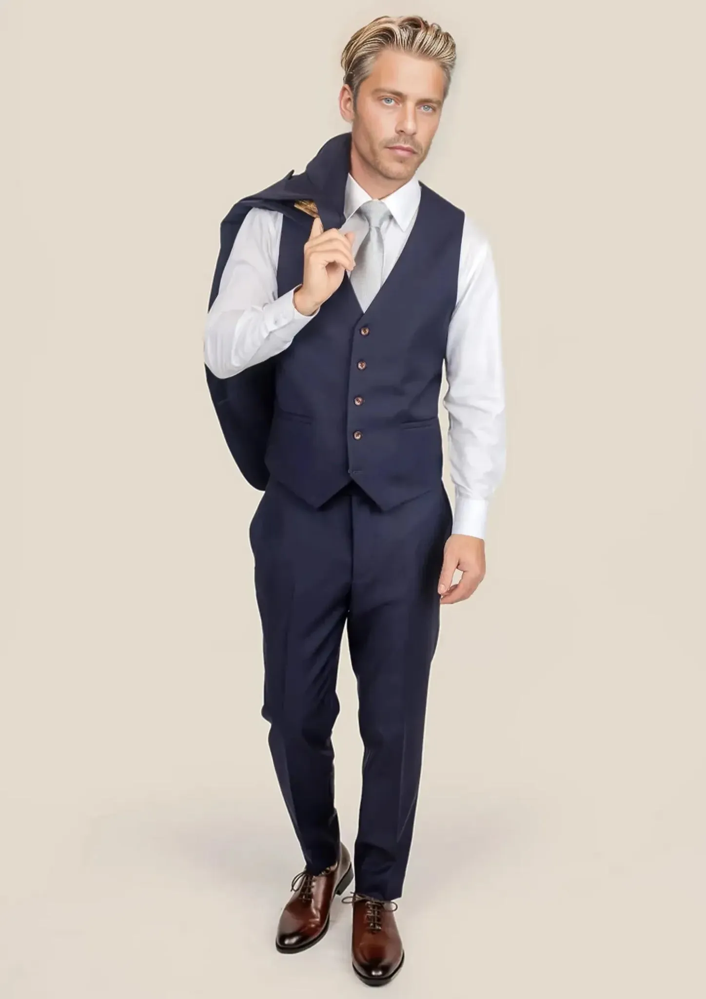 Stratos Blue Sharkskin Vest