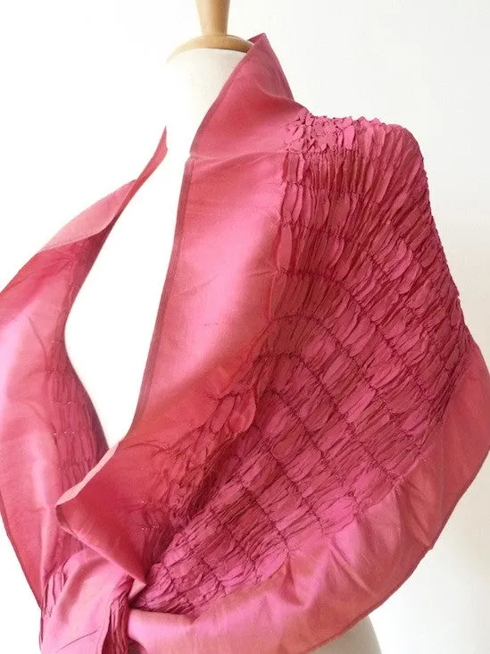 Thai Silk Taffeta Opera Shawl Sand Pink