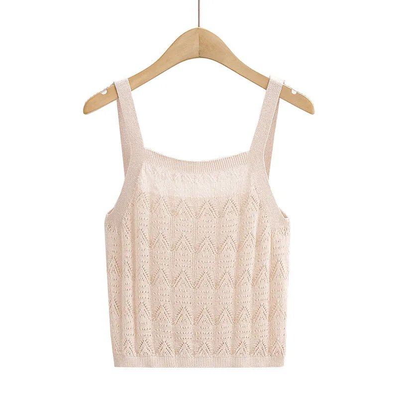 Twist Knitted Sling Women Twisted Sleeveless U Collar Sweater Summer Women Clothing