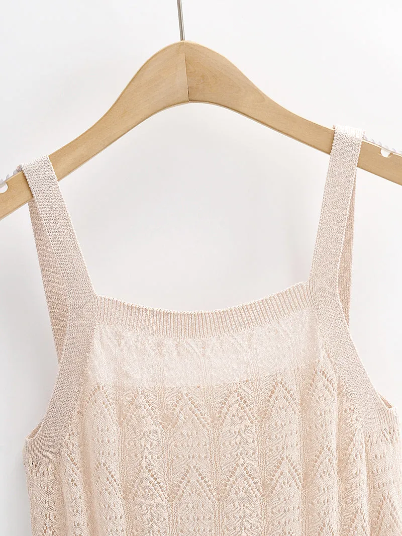 Twist Knitted Sling Women Twisted Sleeveless U Collar Sweater Summer Women Clothing