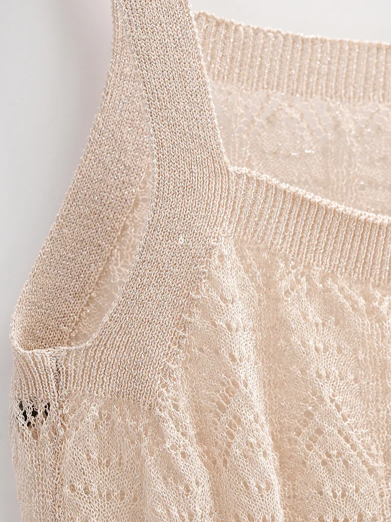 Twist Knitted Sling Women Twisted Sleeveless U Collar Sweater Summer Women Clothing