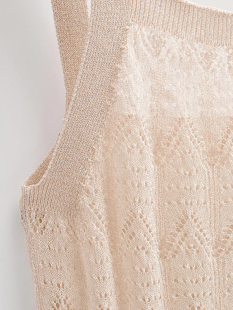 Twist Knitted Sling Women Twisted Sleeveless U Collar Sweater Summer Women Clothing