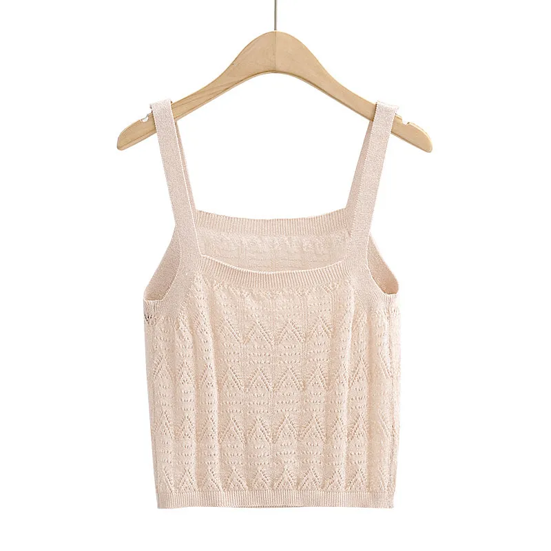 Twist Knitted Sling Women Twisted Sleeveless U Collar Sweater Summer Women Clothing