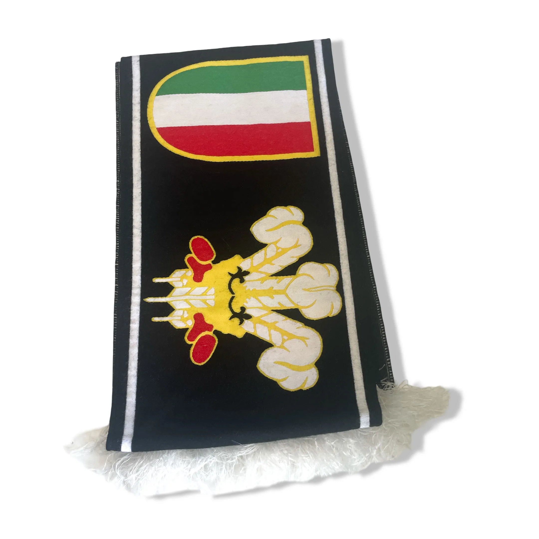 Vintage black Italy rugby graphics scarf|L52 W7|SKU 6400
