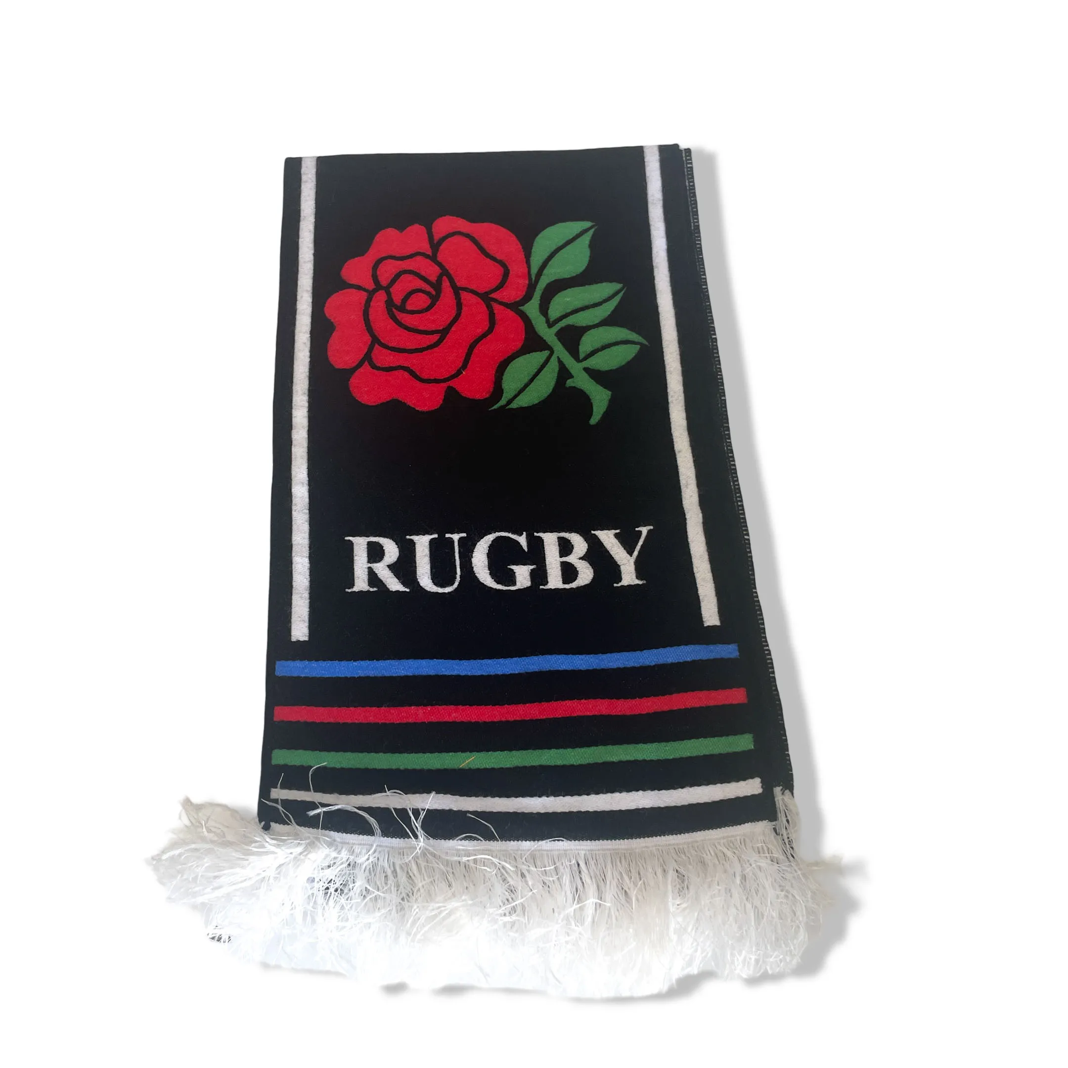 Vintage black Italy rugby graphics scarf|L52 W7|SKU 6400