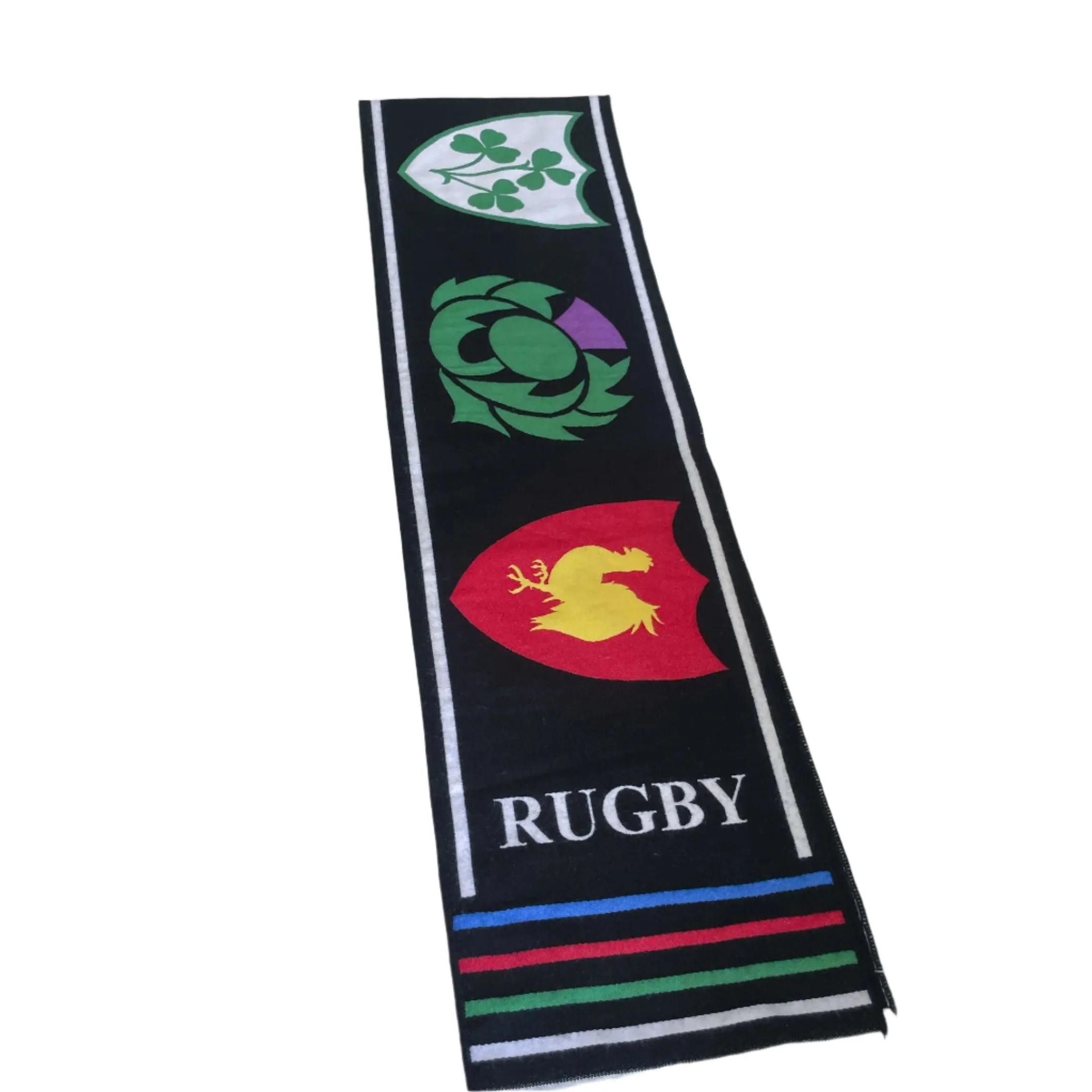 Vintage black Italy rugby graphics scarf|L52 W7|SKU 6409