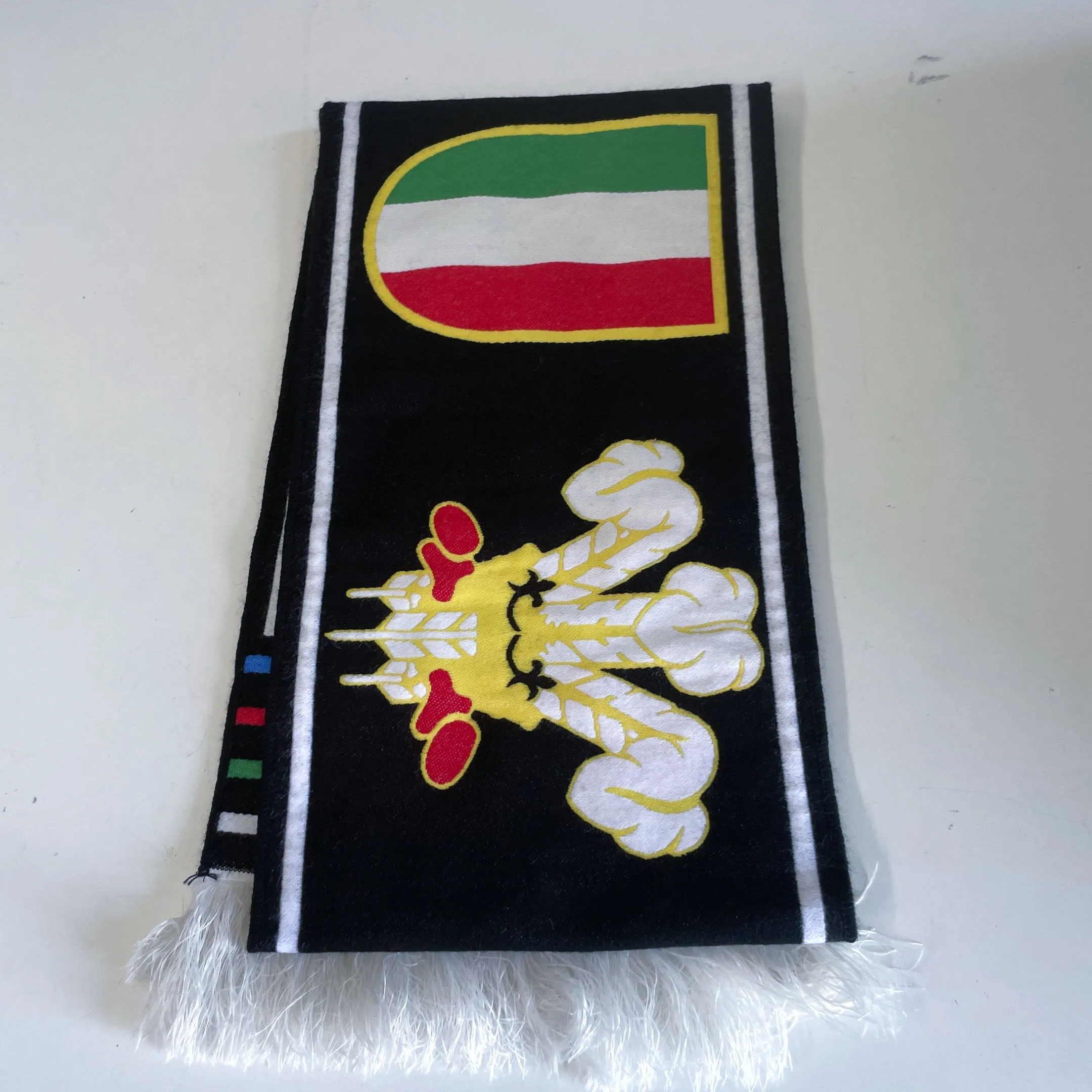 Vintage black Italy rugby graphics scarf|L52 W7|SKU 6409