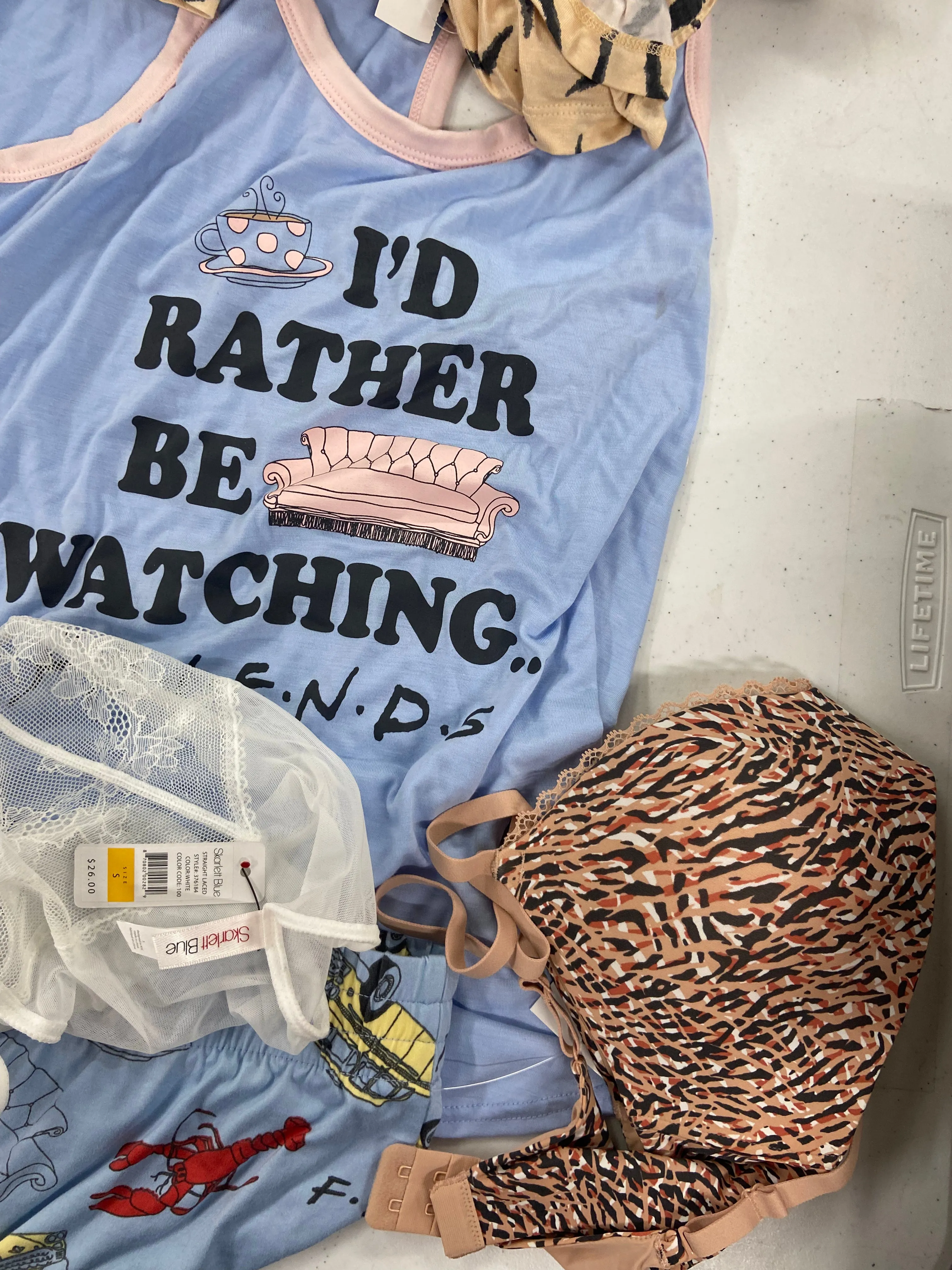 Women's SLEEPWEAR & Others, Wholesale Lot, Disney, Friends, MAIDENFORM, SKARLETT, CUDDL DUDS and more, 15 items, Shelf Pulls, MSRP $668