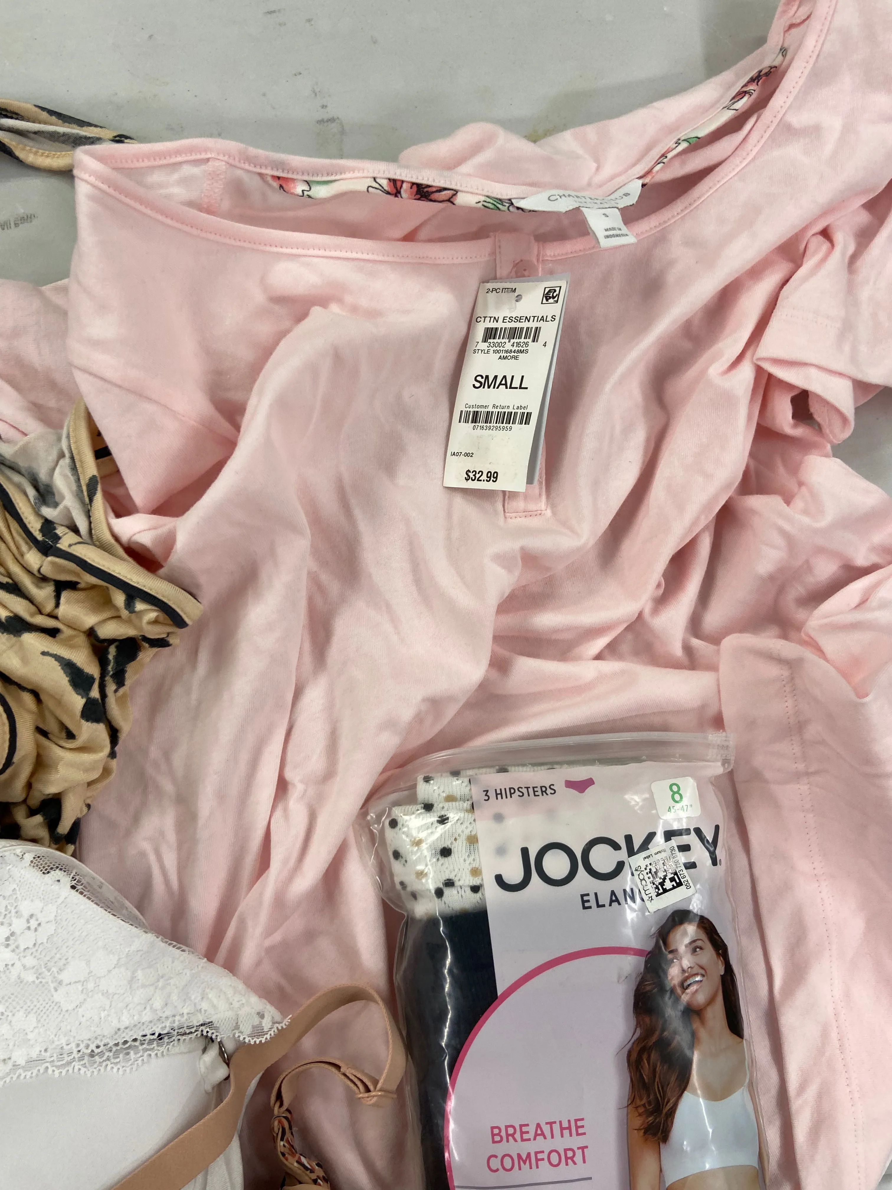 Women's Sleepwear, Intimates Wholesale Lot, BALI, MAIDENFORM, PLAYTEX, DISNEY, JOCKEY, MUNKI MUNKI and more, 19 items, Shelf Pulls, MSRP $652