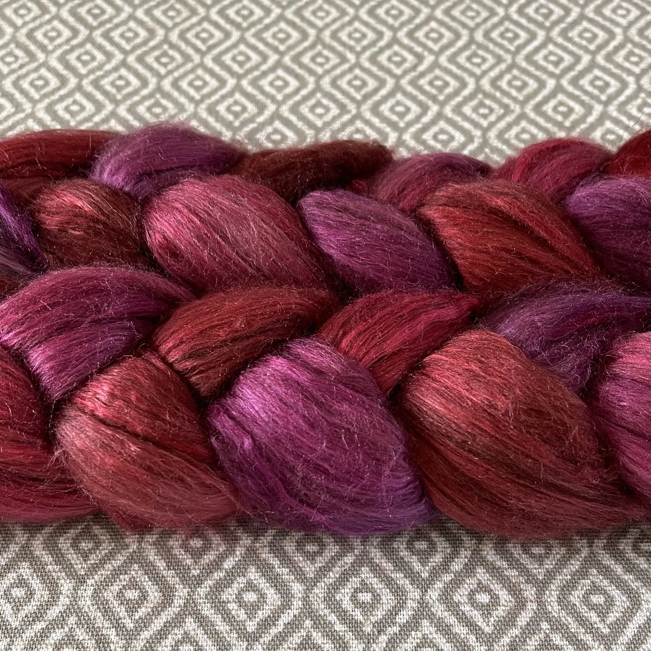 Yak Silk Roving - Ruby