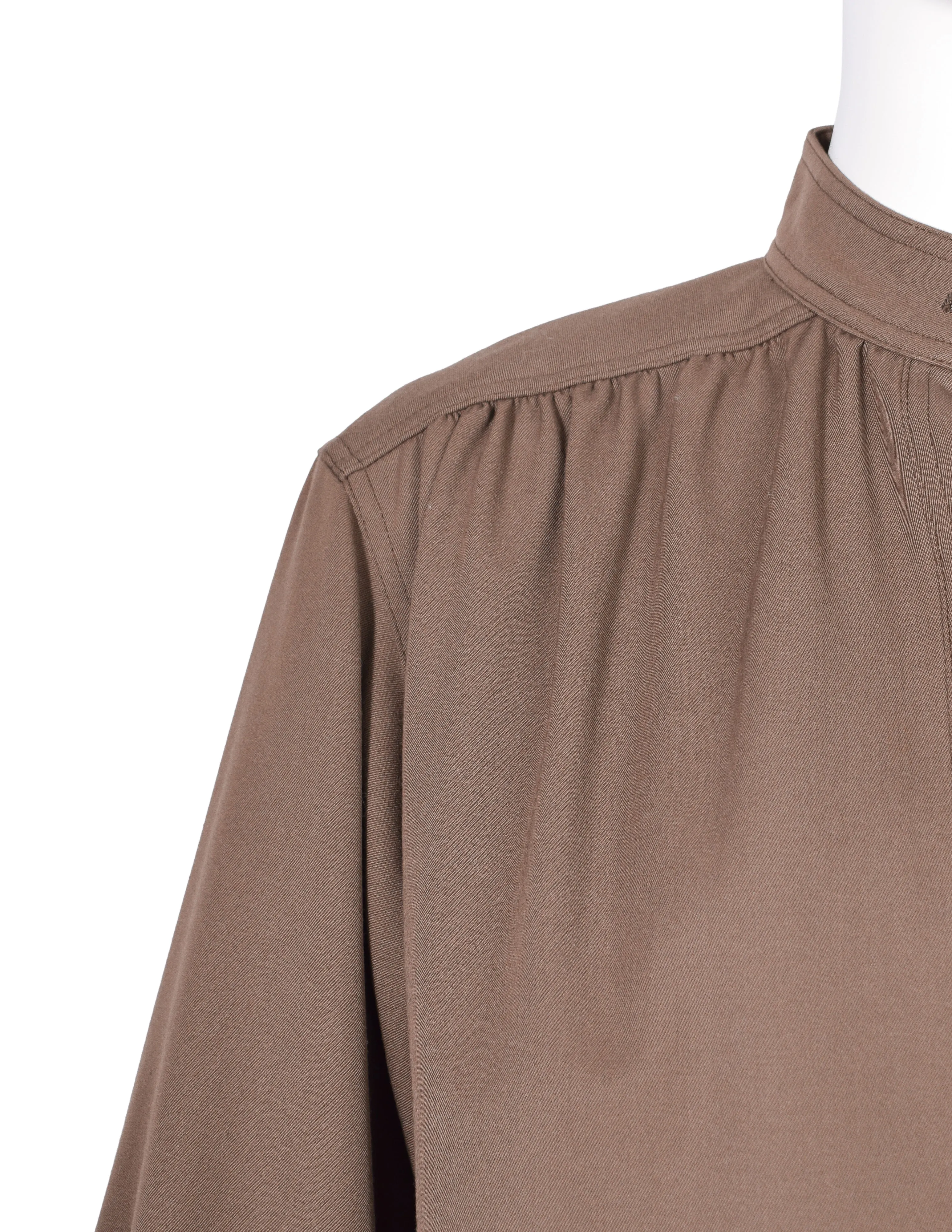 Yves Saint Laurent Vintage 1970s Mocha Brown Wool Gabardine Jacket