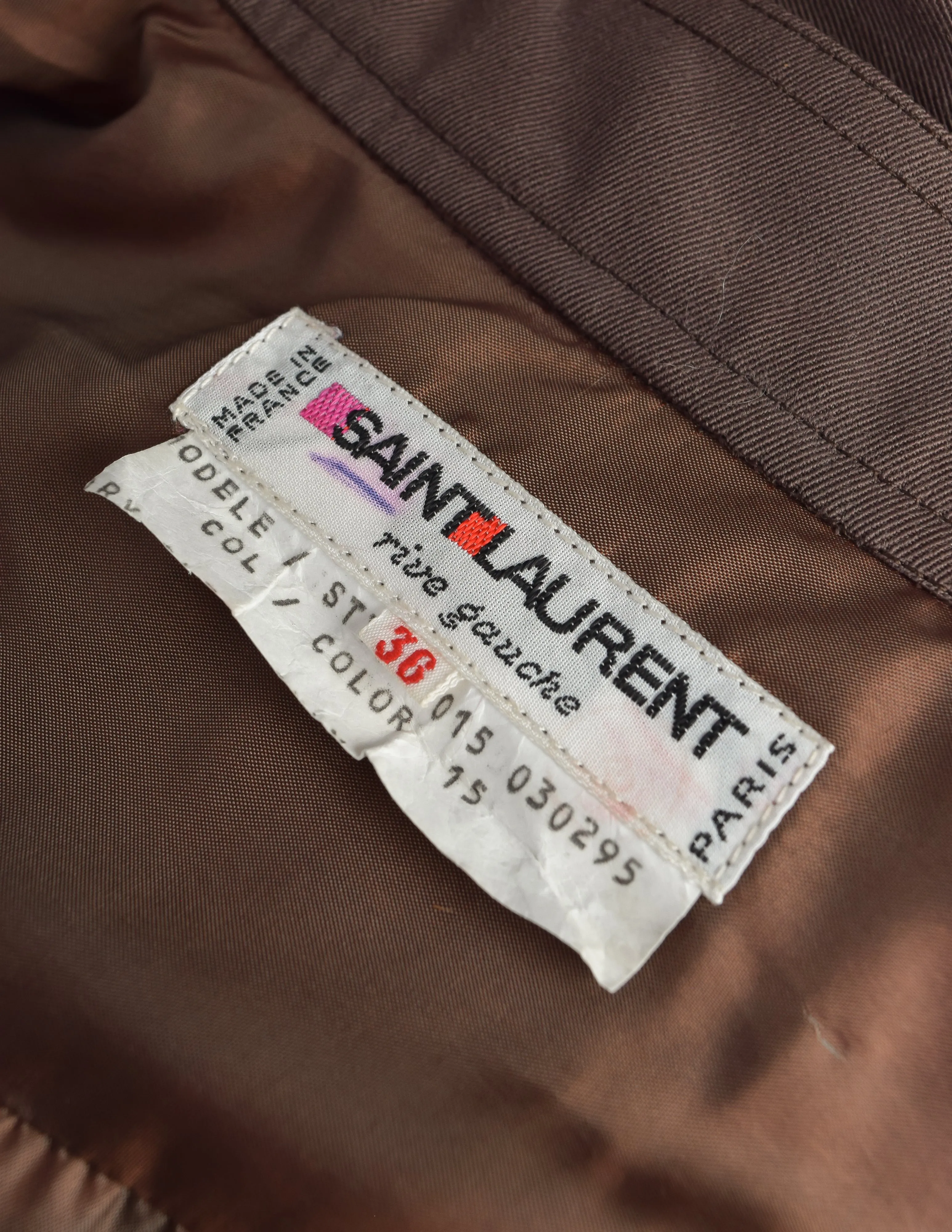 Yves Saint Laurent Vintage 1970s Mocha Brown Wool Gabardine Jacket